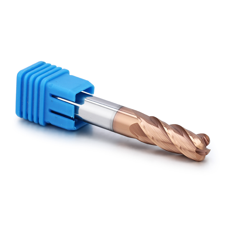 UEX Bronze Coating 4 Flutes Corner Radius HRC60 Milling Cutters