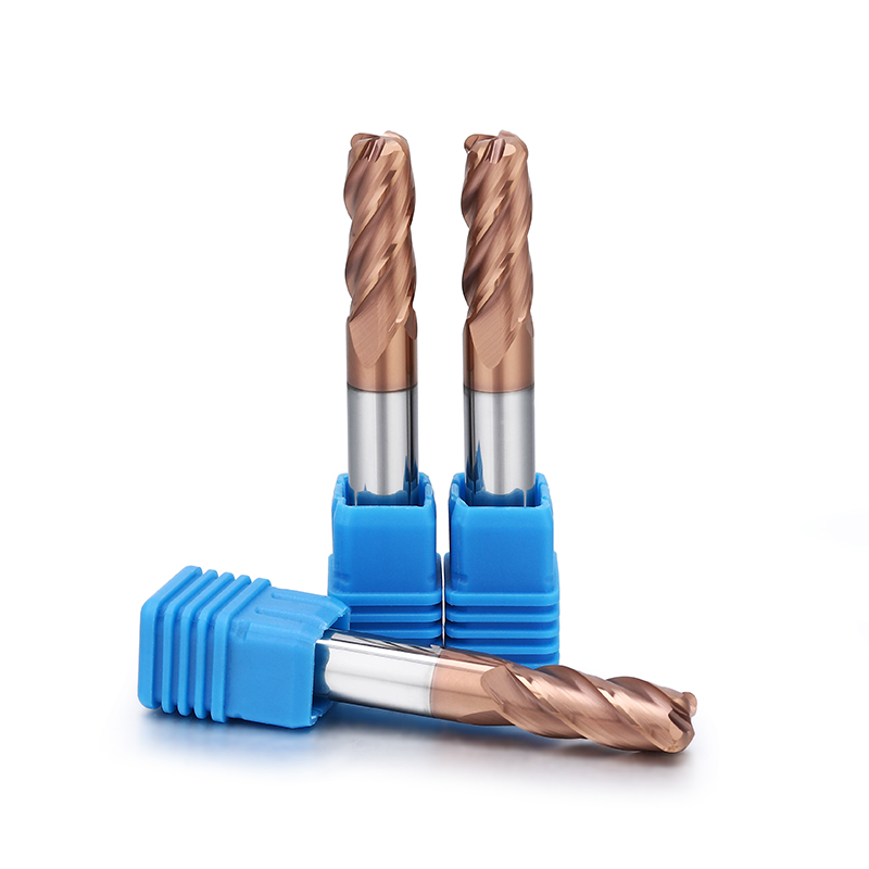 UEX Bronze Coating 4 Flutes Corner Radius HRC60 Milling Cutters