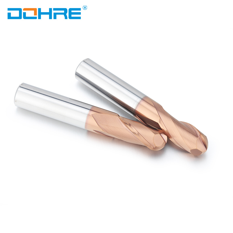 UEX HRC60 2-edges Ball Milling Cutter Bronze Coating