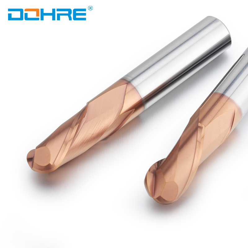 UEX HRC60 2-edges Ball Milling Cutter Bronze Coating