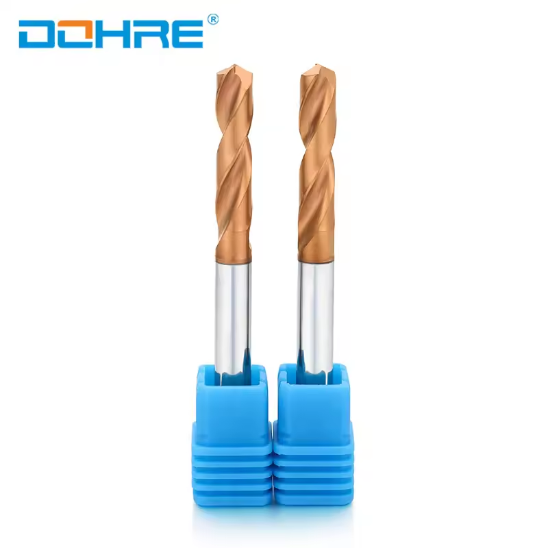 Dohre Customizable CNC Bronze Coated Tungsten Steel Carbide Drill Bits For Metal